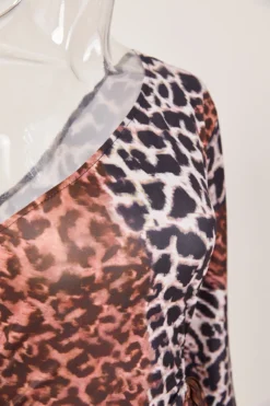 Autumn Leopard Batch Printing Hollow Out Stretch One Shoulder New Stylish Casual Maxi Dress Wholesale -Plus-Size Dresses Sales Store AA002133 1697770012315 18