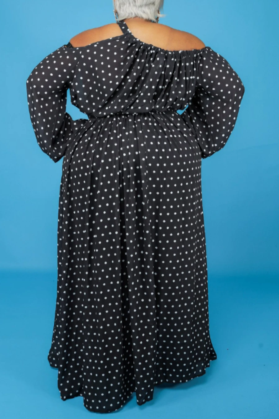 Autumn Dot Batch Printing Plus Size L-4XL New Stylish Inelastic Loose Casual Maxi Dress Wholesale 7 Autumn Dot Batch Printing Plus Size L-4XL New Stylish Inelastic Loose Casual Maxi Dress Wholesale - Image 7