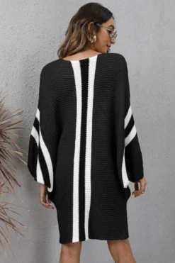 Winter Four Colors Knitted Stretch Batwing-sleeve Casual Stylish Sweater Dress Wholesale Plus-Size Dresses -Plus-Size Dresses Sales Store AA002517 10