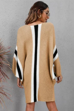 Winter Four Colors Knitted Stretch Batwing-sleeve Casual Stylish Sweater Dress Wholesale Plus-Size Dresses -Plus-Size Dresses Sales Store AA002517 15
