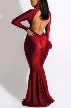 Spring New Stylish Solid Color Hollow Backless Stylish 4 Colors Plus Size Slim Halter Neck Sexy Maxi Dress Wholesale Sexy Dresses