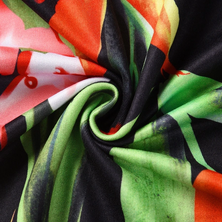 S-2XL Summer New Plus Size Plant Batch Printing Stretch Backless Crossed Adjustable Straps Stylish Tropical Vacation Style Maxi Dress Wholesale Casual Dresses 11 S-2XL Summer New Plus Size Plant Batch Printing Stretch Backless Crossed Adjustable Straps Stylish Tropical Vacation Style Maxi Dress Wholesale Casual Dresses - Image 11