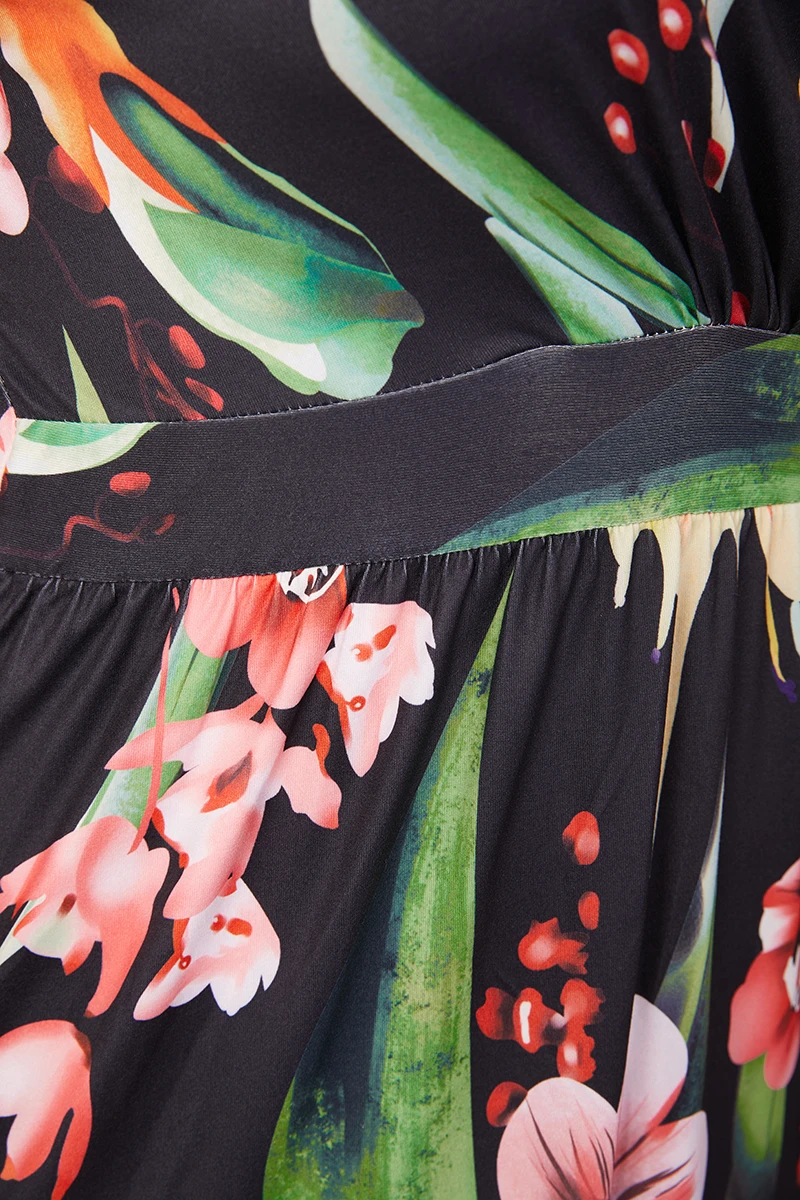 S-2XL Summer New Plus Size Plant Batch Printing Stretch Backless Crossed Adjustable Straps Stylish Tropical Vacation Style Maxi Dress Wholesale Casual Dresses 16 S-2XL Summer New Plus Size Plant Batch Printing Stretch Backless Crossed Adjustable Straps Stylish Tropical Vacation Style Maxi Dress Wholesale Casual Dresses - Image 16