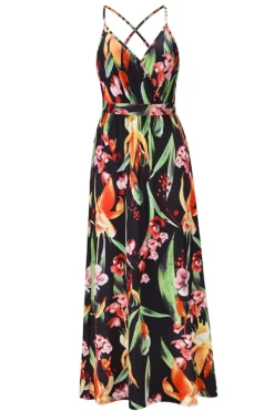 S-2XL Summer New Plus Size Plant Batch Printing Stretch Backless Crossed Adjustable Straps Stylish Tropical Vacation Style Maxi Dress Wholesale Casual Dresses 20 S-2XL Summer New Plus Size Plant Batch Printing Stretch Backless Crossed Adjustable Straps Stylish Tropical Vacation Style Maxi Dress Wholesale Casual Dresses -Plus-Size Dresses Sales Store AA005580 3