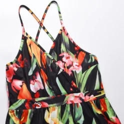 S-2XL Summer New Plus Size Plant Batch Printing Stretch Backless Crossed Adjustable Straps Stylish Tropical Vacation Style Maxi Dress Wholesale Casual Dresses 23 S-2XL Summer New Plus Size Plant Batch Printing Stretch Backless Crossed Adjustable Straps Stylish Tropical Vacation Style Maxi Dress Wholesale Casual Dresses -Plus-Size Dresses Sales Store AA005580 6