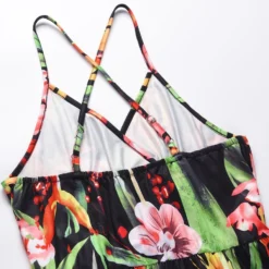 S-2XL Summer New Plus Size Plant Batch Printing Stretch Backless Crossed Adjustable Straps Stylish Tropical Vacation Style Maxi Dress Wholesale Casual Dresses 24 S-2XL Summer New Plus Size Plant Batch Printing Stretch Backless Crossed Adjustable Straps Stylish Tropical Vacation Style Maxi Dress Wholesale Casual Dresses -Plus-Size Dresses Sales Store AA005580 7