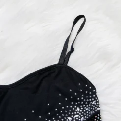 S-3XL Plus Size Summer New Stylish Two Colors Rhinestone See-through Mesh Stitching Stretch Slim Adjustable Sling Sexy Mini Dress Wholesale -Plus-Size Dresses Sales Store AA006286 10