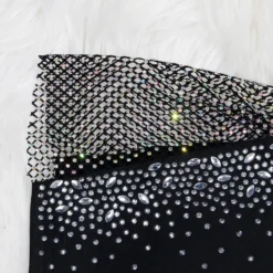 S-3XL Plus Size Summer New Stylish Two Colors Rhinestone See-through Mesh Stitching Stretch Slim Adjustable Sling Sexy Mini Dress Wholesale -Plus-Size Dresses Sales Store AA006286 12