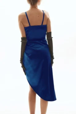 Summer New 6 Colors Satin Solid Color Stretch Double Layer Deep-v-neck Shirring High Slit High Quality Stylish Sexy Spaghetti String Midi Dress Wholesale Tank & Cami Dresses -Plus-Size Dresses Sales Store AA006969 1706843988860 7