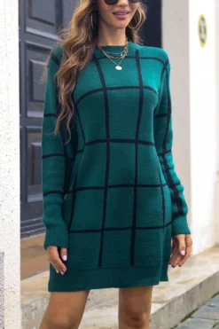 Autumn & Winter New 3 Colors Stretch Knitted Plaid Contrast Color Spliced Long Sleeves Casual Mini Dress(without Belt) Wholesale Casual Dresses 30 Autumn & Winter New 3 Colors Stretch Knitted Plaid Contrast Color Spliced Long Sleeves Casual Mini Dress(without Belt) Wholesale Casual Dresses -Plus-Size Dresses Sales Store AA008075 13