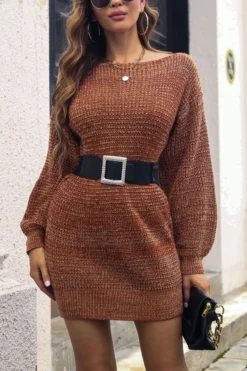 Autumn & Winter New 3 Colors Stretch Contrast Color Knitted Off-the-shoulder Loose Casual Mini Dress(without Belt) Wholesale Casual Dresses 32 Autumn & Winter New 3 Colors Stretch Contrast Color Knitted Off-the-shoulder Loose Casual Mini Dress(without Belt) Wholesale Casual Dresses -Plus-Size Dresses Sales Store AA008077 15