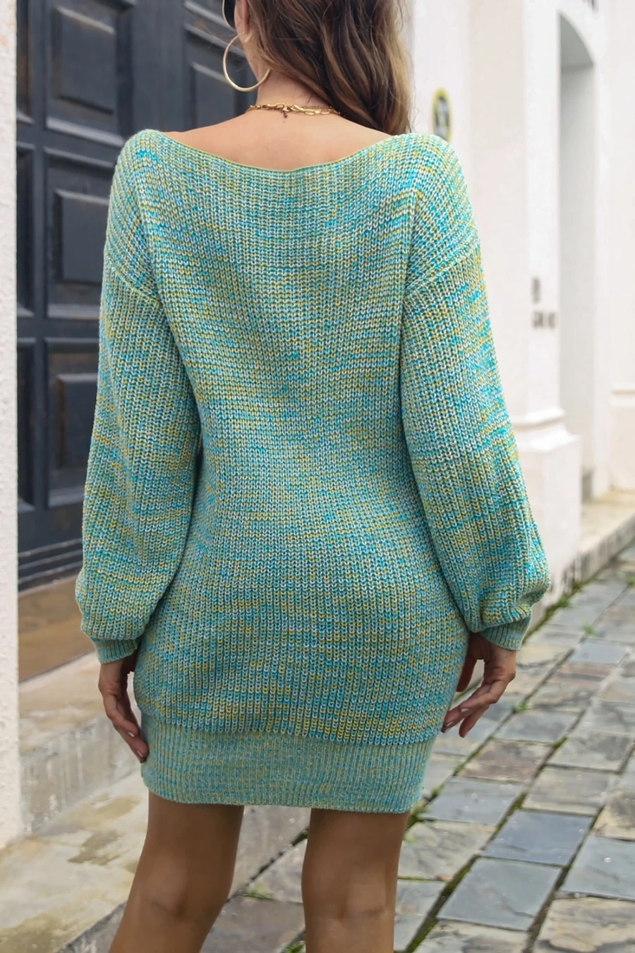 Autumn & Winter New 3 Colors Stretch Contrast Color Knitted Off-the-shoulder Loose Casual Mini Dress(without Belt) Wholesale Casual Dresses 6 Autumn & Winter New 3 Colors Stretch Contrast Color Knitted Off-the-shoulder Loose Casual Mini Dress(without Belt) Wholesale Casual Dresses - Image 6