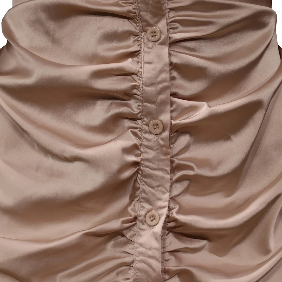 Autumn New Two Colors Slight Stretch Satin Single-breasted Backless Lace-up Stylish Sexy Shirt Mini Dress Wholesale Cut Out Dresses 15 Autumn New Two Colors Slight Stretch Satin Single-breasted Backless Lace-up Stylish Sexy Shirt Mini Dress Wholesale Cut Out Dresses - Image 15