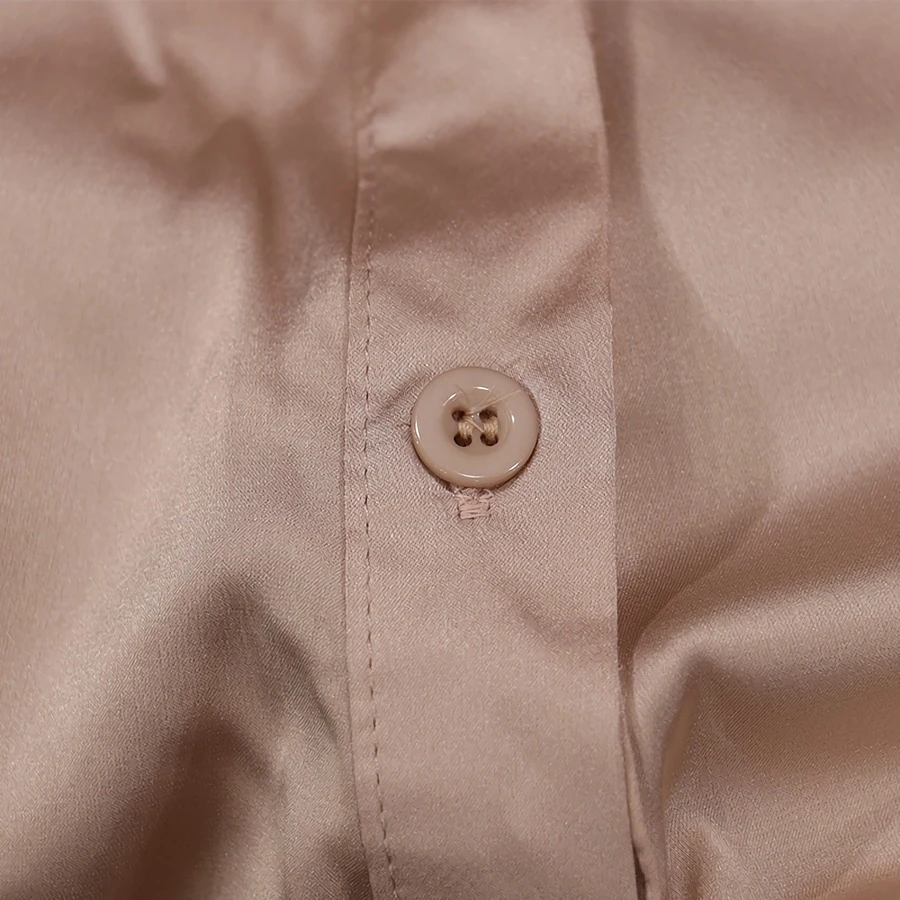 Autumn New Two Colors Slight Stretch Satin Single-breasted Backless Lace-up Stylish Sexy Shirt Mini Dress Wholesale Cut Out Dresses 16 Autumn New Two Colors Slight Stretch Satin Single-breasted Backless Lace-up Stylish Sexy Shirt Mini Dress Wholesale Cut Out Dresses - Image 16