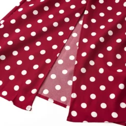 Autumn New Plus Size 2 Colors Polka Dot Batch Printing Slight Stretch Long Sleeve V-neck Lace Up Slit Stylish Casual Midi Dress (with Belt) Wholesale -Plus-Size Dresses Sales Store AA009193 20