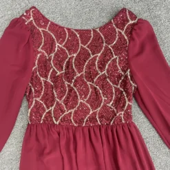 S-2XL Plus Size Autumn New Solid Color Micro Elastic Sequin Zip-up High Quality Elegant Maxi Dress(with Lining) Wholesale -Plus-Size Dresses Sales Store AA009201 6