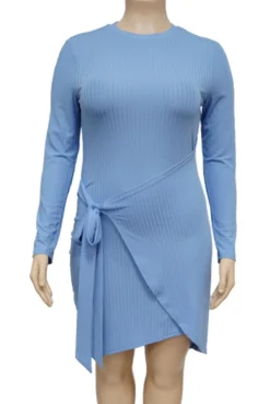 L-4XL Plus Size Autumn New Stylish Solid Color 3 Colors Ribbed Knit High stretch Lace-up Casual Midi Dress Wholesale 11 L-4XL Plus Size Autumn New Stylish Solid Color 3 Colors Ribbed Knit High stretch Lace-up Casual Midi Dress Wholesale -Plus-Size Dresses Sales Store AA010246 4