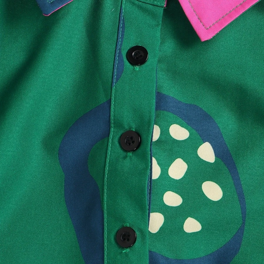 M-3XL Plus Size Lapel Flower Batch Printing Inelastic Casual Midi Dress Wholesale Plus-Size Dresses 11 M-3XL Plus Size Lapel Flower Batch Printing Inelastic Casual Midi Dress Wholesale Plus-Size Dresses - Image 11