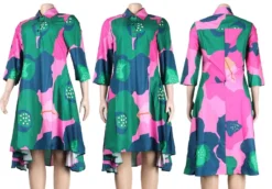 M-3XL Plus Size Lapel Flower Batch Printing Inelastic Casual Midi Dress Wholesale Plus-Size Dresses 18 M-3XL Plus Size Lapel Flower Batch Printing Inelastic Casual Midi Dress Wholesale Plus-Size Dresses -Plus-Size Dresses Sales Store AA010579 3