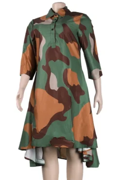 M-3XL Plus Size Lapel Camo Printing Inelastic Casual Midi Dress Wholesale Plus-Size Dresses -Plus-Size Dresses Sales Store AA010582 5