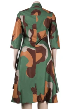 M-3XL Plus Size Lapel Camo Printing Inelastic Casual Midi Dress Wholesale Plus-Size Dresses -Plus-Size Dresses Sales Store AA010582 6