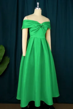S-4XL Plus Size Slight stretch Off-shoulder Zip-up Bow Tie Sexy Midi Dress Wholesale Plus-Size Dresses -Plus-Size Dresses Sales Store AA010887 4