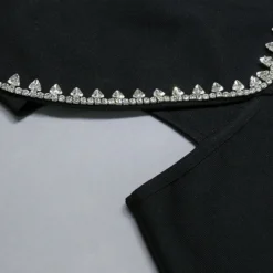 High stretch Sling Rhinestone Zip-up Hollow Solid Color Sexy Hot Mini Dress Wholesale -Plus-Size Dresses Sales Store AA011027 11