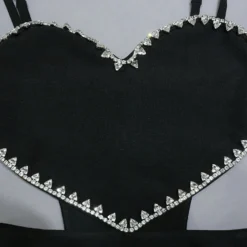 High stretch Sling Rhinestone Zip-up Hollow Solid Color Sexy Hot Mini Dress Wholesale -Plus-Size Dresses Sales Store AA011027 9