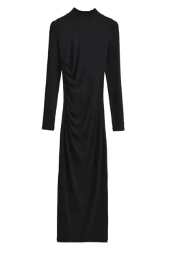 Slight stretch Simple Solid Color 5 Colors Slim Shirring Casual Midi Dress Wholesale -Plus-Size Dresses Sales Store AA011128 17