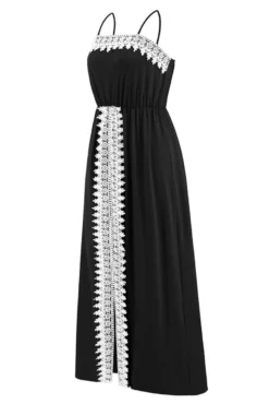 Stylish Plus Size 4 Colors Stretch Lace Spliced Sling Slit Maxi Dress Wholesale Plus-Size Dresses -Plus-Size Dresses Sales Store AA013014 18