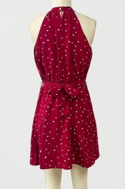 Casual Non-stretch Heart Batch Printing Sleeveless With Belt Mini Dress Wholesale -Plus-Size Dresses Sales Store AA014311 11