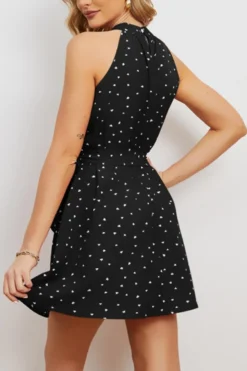 Casual Non-stretch Heart Batch Printing Sleeveless With Belt Mini Dress Wholesale -Plus-Size Dresses Sales Store AA014311 8