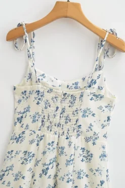 Sexy Non-stretch Floral Batch Printing Lace-up Sling Mini Dress(size Run Small) Wholesale -Plus-Size Dresses Sales Store AA014869 4