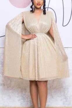 Sexy Plus Size Slight Stretch V-neck With Belt Midi Dress Wholesale -Plus-Size Dresses Sales Store AA016201 7