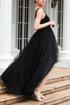 Elegant Non-stretch Irregular V-neck Maxi Evening Dress Wholesale Tank & Cami Dresses -Plus-Size Dresses Sales Store AA017077 4