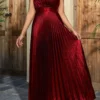 Casual Plus Size Slight Stretch Solid Color Shirring Sleeveless Maxi Dress Wholesale