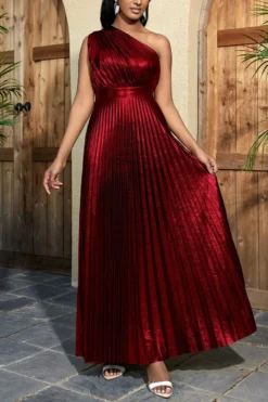 Casual Plus Size Slight Stretch Solid Color Shirring Sleeveless Maxi Dress Wholesale