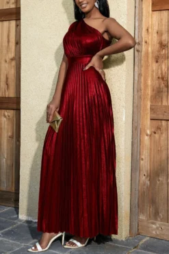 Casual Plus Size Slight Stretch Solid Color Shirring Sleeveless Maxi Dress Wholesale -Plus-Size Dresses Sales Store AA017548 4 1