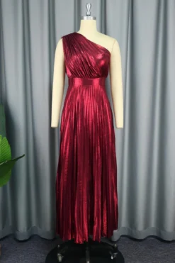 Casual Plus Size Slight Stretch Solid Color Shirring Sleeveless Maxi Dress Wholesale -Plus-Size Dresses Sales Store AA017548 6 1