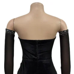 Sexy Plus Size Slight stretch Patchwork Slim Rhinestone Mini Dress(with Gloves) Wholesale Plus-Size Dresses -Plus-Size Dresses Sales Store AA018850 15