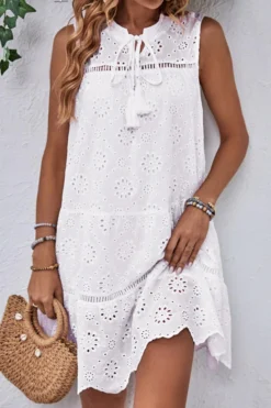 Casual Vacation Non-stretch Pure Color Cut Out Mini Dress Wholesale Cut Out Dresses