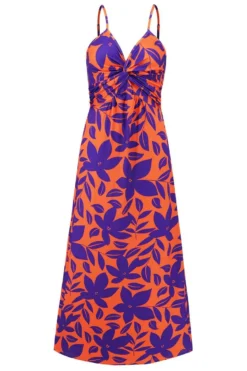 Sexy Plus-size Slight Stretch Contrast Print Sleeveless Suspender Maxi Dress Wholesale Plus-Size Dresses -Plus-Size Dresses Sales Store AA019415 3