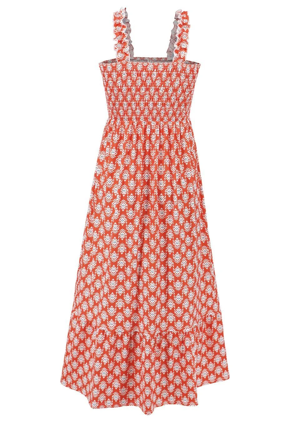 Casual Stylish Plus-size Slight Stretch Contrast Low-cut Print Midi Dress Wholesale 6 Casual Stylish Plus-size Slight Stretch Contrast Low-cut Print Midi Dress Wholesale - Image 6