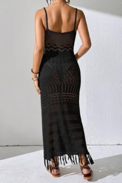 Sexy Slight Stretch 4-color Cut-out Fit Tassel Knitted Suspender Midi Dress Wholesale -Plus-Size Dresses Sales Store AA019524 1713840447824 14