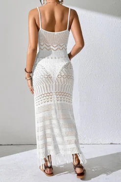 Sexy Slight Stretch 4-color Cut-out Fit Tassel Knitted Suspender Midi Dress Wholesale -Plus-Size Dresses Sales Store AA019524 1713840447824 8