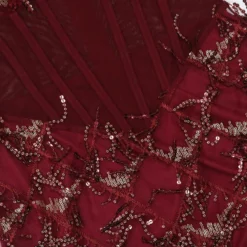 Sexy Plus Size Slight stretch Padded Mesh Sequins Tassel Sling Maxi Dress Wholesale -Plus-Size Dresses Sales Store AA019649 12