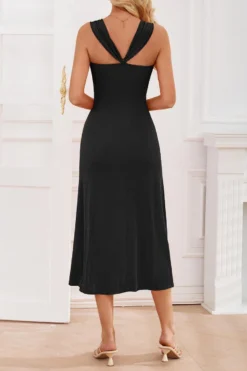 Sexy Slight Stretch 3-color Trade Ribbon Smocked Midi Dress(with Ribbon) Wholesale Tank & Cami Dresses -Plus-Size Dresses Sales Store AA019653 15