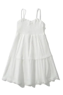 Casual Slight stretch Solid Color Sling Pleated Loose Mini Dress Size run small Wholesale Tank & Cami Dresses