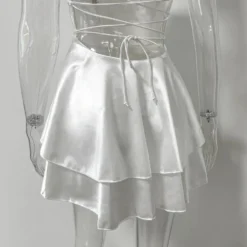 Sexy Non-stretch Solid Color Sling Lace-up Backless Mini Dress Wholesale Tank & Cami Dresses -Plus-Size Dresses Sales Store AA020663 12