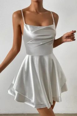 Sexy Non-stretch Solid Color Sling Lace-up Backless Mini Dress Wholesale Tank & Cami Dresses -Plus-Size Dresses Sales Store AA020663 5